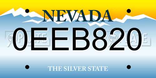 0EEB820 Nevada License Plate