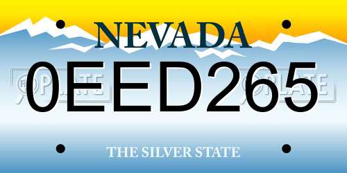 0EED265 Nevada License Plate