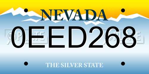 0EED268 Nevada License Plate