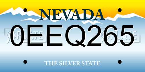 0EEQ265 Nevada License Plate