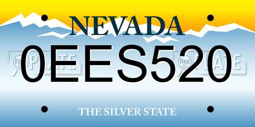 0EES520 Nevada License Plate