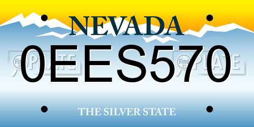 0EES570 Nevada License Plate
