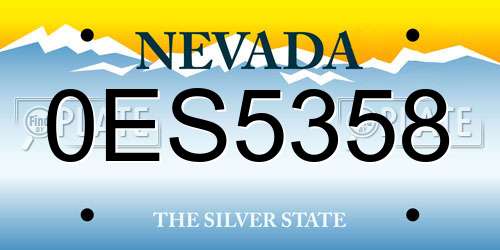 0ES5358 Nevada License Plate
