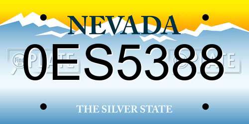 0ES5388 Nevada License Plate