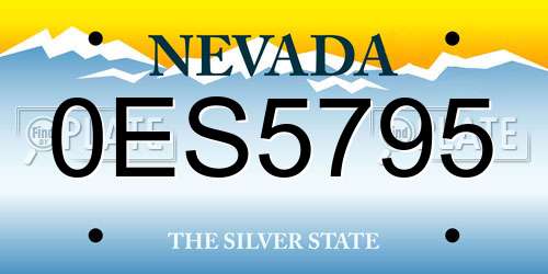 0ES5795 Nevada License Plate