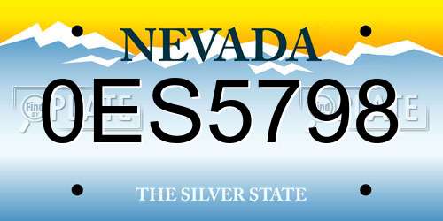 0ES5798 Nevada License Plate