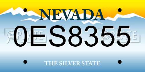 0ES8355 Nevada License Plate