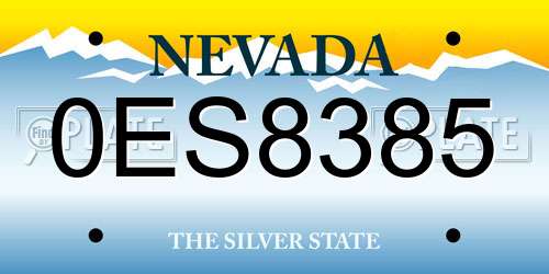 0ES8385 Nevada License Plate