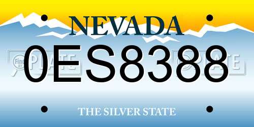 0ES8388 Nevada License Plate