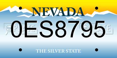 0ES8795 Nevada License Plate