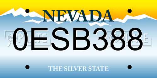 0ESB388 Nevada License Plate