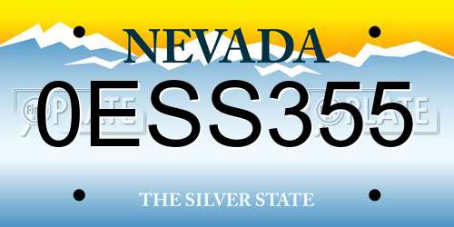0ESS355 Nevada License Plate