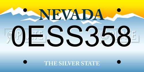 0ESS358 Nevada License Plate