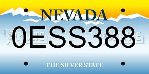 0ESS388 Nevada License Plate