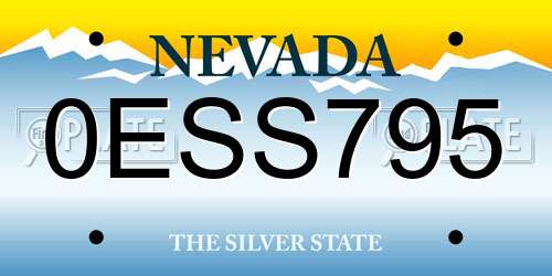 0ESS795 Nevada License Plate