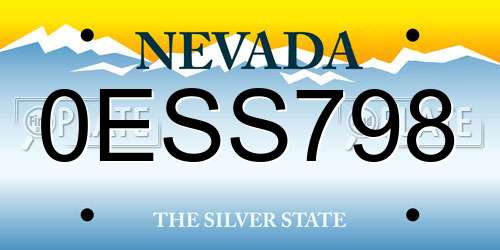 0ESS798 Nevada License Plate
