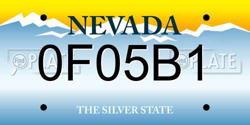 0F05B1 Nevada License Plate