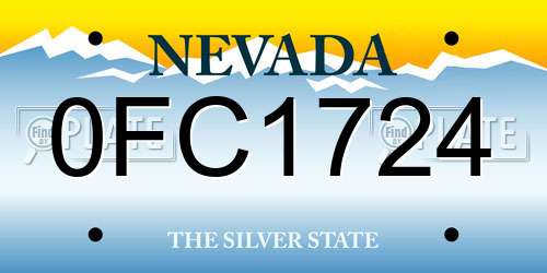 0FC1724 Nevada License Plate