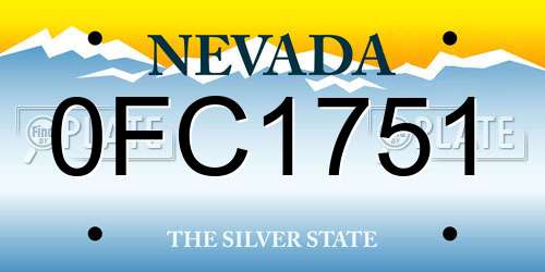 0FC1751 Nevada License Plate