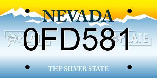 0FD581 Nevada License Plate