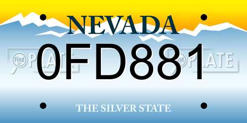 0FD881 Nevada License Plate