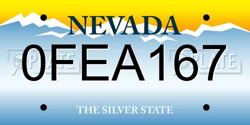 0FEA167 Nevada License Plate