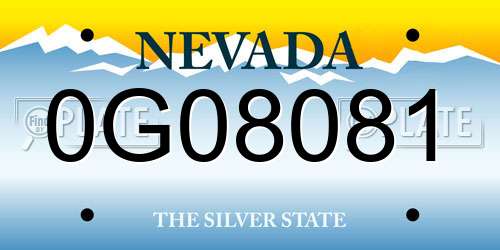 0G08081 Nevada License Plate
