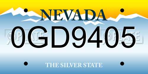 0GD9405 Nevada License Plate