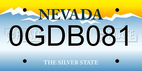 0GDB081 Nevada License Plate