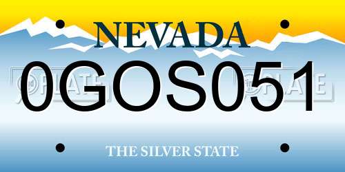 0GOS051 Nevada License Plate