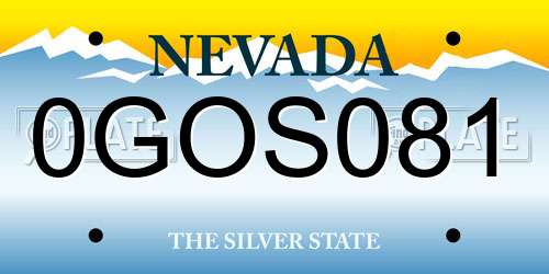 0GOS081 Nevada License Plate