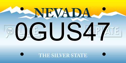 0GUS47 Nevada License Plate