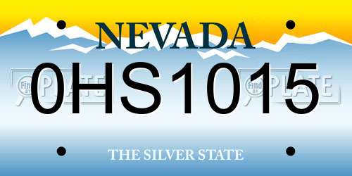0HS1015 Nevada License Plate
