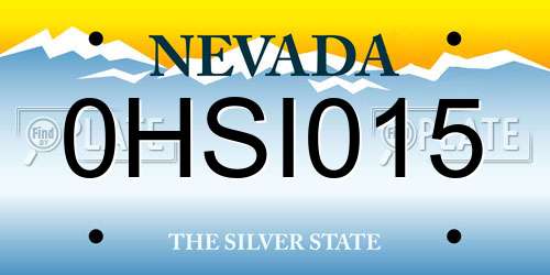 0HSI015 Nevada License Plate