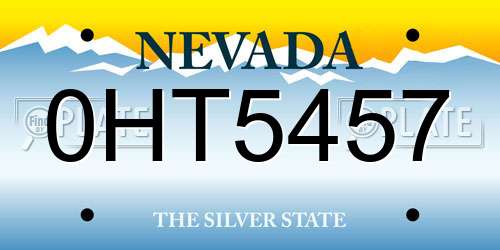 0HT5457 Nevada License Plate