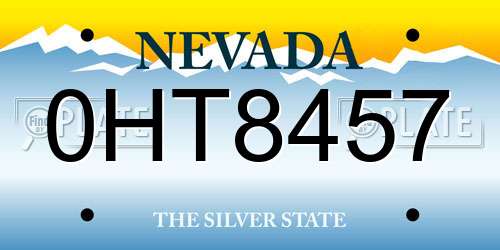 0HT8457 Nevada License Plate