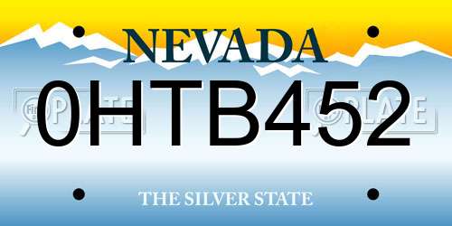 0HTB452 Nevada License Plate