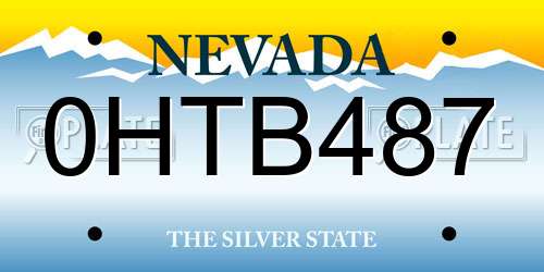 0HTB487 Nevada License Plate