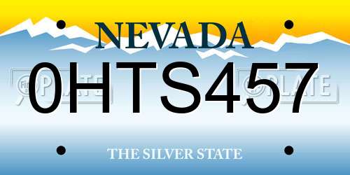 0HTS457 Nevada License Plate