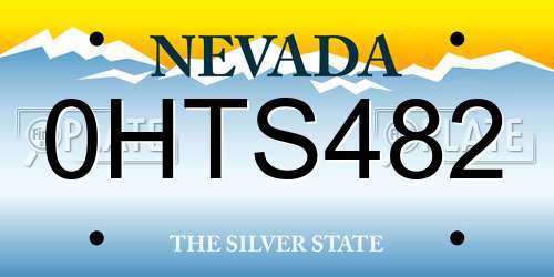 0HTS482 Nevada License Plate