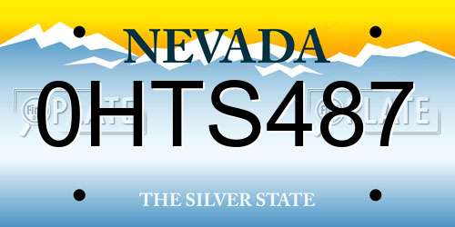 0HTS487 Nevada License Plate
