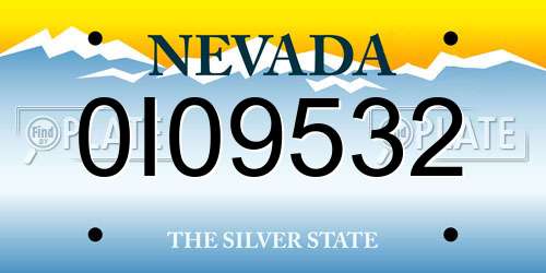0I09532 Nevada License Plate