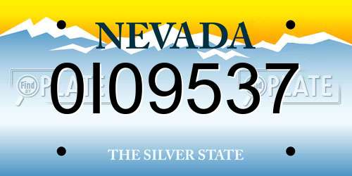0I09537 Nevada License Plate
