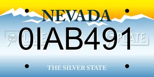 0IAB491 Nevada License Plate
