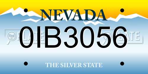 0IB3056 Nevada License Plate