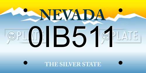 0IB511 Nevada License Plate