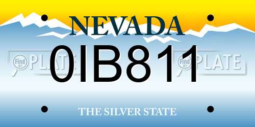 0IB811 Nevada License Plate