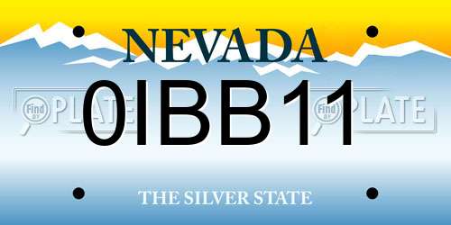 0IBB11 Nevada License Plate