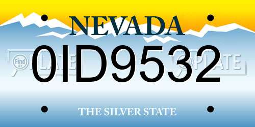 0ID9532 Nevada License Plate