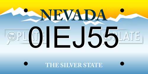 0IEJ55 Nevada License Plate